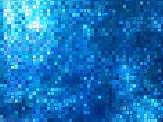 Poster - Bright Blue and Aqua Colorful Pixelated Background with Shiny Glossy Effect : Generative AI