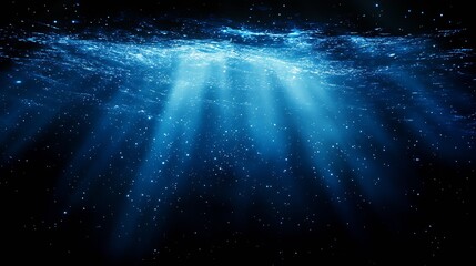 Poster - Stunning underwater scene with beams of light illuminating the depths of the ocean : Generative AI