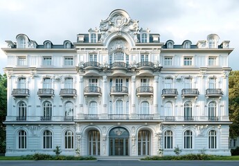 Aufkleber - Elegant exterior view of a grand historical building showcasing architectural beauty and detail : Generative AI