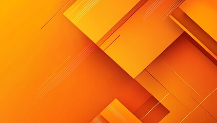 Poster - Dynamic and Vibrant Orange Geometric Shapes Background for Modern Digital Art : Generative AI