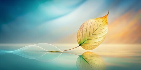 Poster - Minimalist Leaf Line Art Wallpaper: Delicate Long Exposure Photography