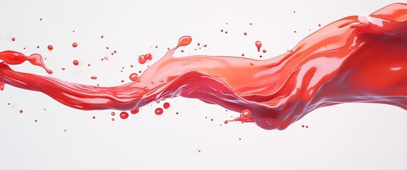Poster - Dynamic splash of bright red liquid conveying energy and excitement in a creative composition : Generative AI