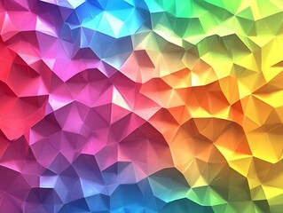 Aufkleber - Vibrant abstract background featuring interconnected triangles in a plethora of rainbow colors creating a lively effect : Generative AI