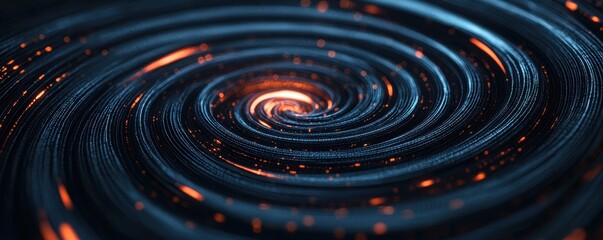 Poster - A mesmerizing spiral pattern featuring glowing elements, evoking a sense of cosmic beauty and depth.