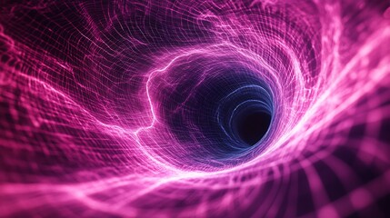 Poster - Striking blue and pink vortex design representing energy flows and cosmic elements : Generative AI