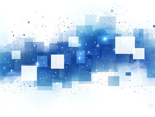 Aufkleber - Captivating digital design with blue and white square elements surrounded by sparkling effects : Generative AI
