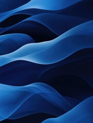Poster - Abstract fluid waves in varying shades of blue creating a tranquil and calming visual effect for backgrounds and design elements in various applications
