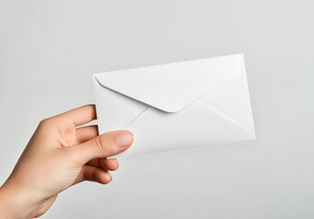Aufkleber - A person presenting a sealed envelope showcasing formal communication in a minimalist setting : Generative AI