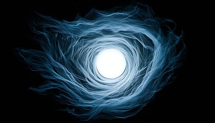 Poster - Stunning abstract light swirl in blue tones creating a mystical and intriguing atmosphere : Generative AI