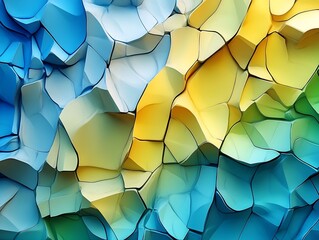 Fototapete - Colorful abstract background showcasing smooth and seamlessly blended geometric shapes and textures : Generative AI