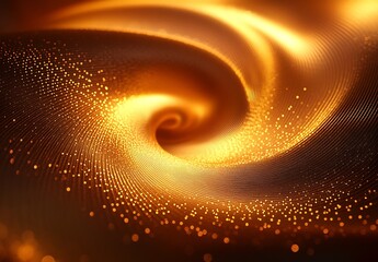 Poster - Dynamic swirling patterns illuminated by bright golden particles creating a captivating visual effect : Generative AI