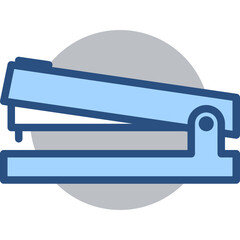 Poster - Light Blue Stapler Illustration for Office or School Supplies Design