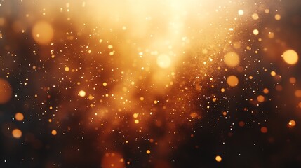 Fototapete - Glistening Gold Particles Floating In The Air Creating A Magical Atmosphere : Generative AI