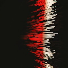 Poster - Abstract Motion Blur of Red and White Light on Dark Background