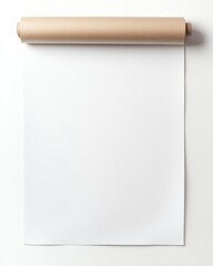 Leinwandbilder - Clean white roll of paper on a minimalistic background showcasing texture for design and creativity : Generative AI
