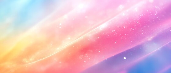 Leinwandbilder - Vibrant and colorful abstract image with soft light waves and sparkles creating a dreamy atmosphere : Generative AI