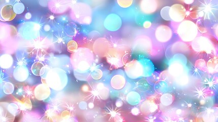 Poster - Colorful Bokeh Lights with Sparkles on Soft Blurred Background