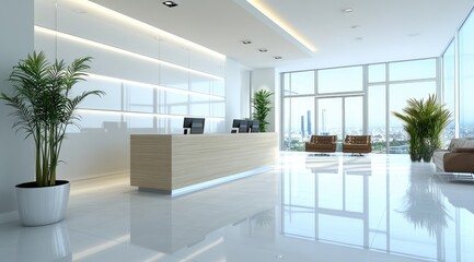 Poster - Modern office lobby reception area
