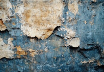 Poster - Abstract textured wall with peeling paint, cracked surface, and aged appearance showcasing earthy tones and rustic charm for creative projects and backgrounds