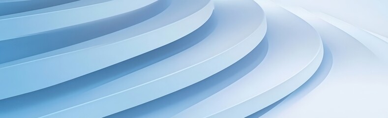 Poster - Abstract wavy layers in soft blue tones creating a modern background with smooth curves ideal for presentations and digital design projects