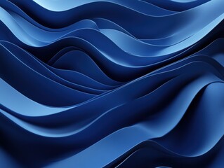 Poster - Abstract Wavy Textures in Shades of Blue, Flowing Fluid Lines Creating a Calm and Serene Background for Creative Projects, Relaxation and Meditation Themes