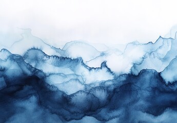 Poster - Aerial View of Abstract Ocean Waves with Blended Shades of Blue and White for Calm and Serene Backgrounds in Modern Design Projects