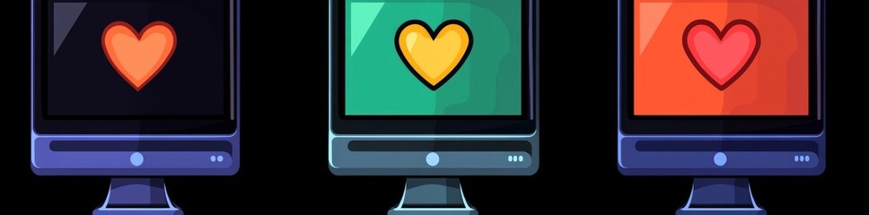Poster - website click icons featuring silhouette and linear styles. contemporary look