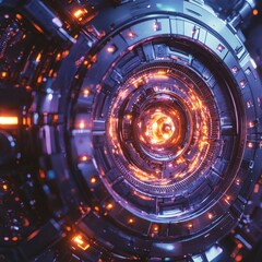 Poster - Futuristic Technology Abstract Digital Circuitry with Glowing Elements