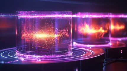 Poster - Futuristic Data Visualization with Bright Energy and Glowing Effects