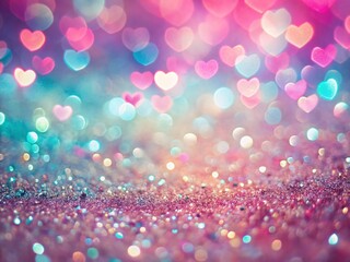 Poster - Romantic Valentine's Day Pastel Glitter Bokeh Background