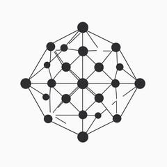 Poster - Complex Molecular Structure Illustrating Connectivity and Data Networking