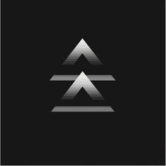 Poster - Abstract Pyramid Design: Modern Geometric Composition in Black and White