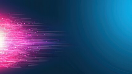 Poster - A vibrant abstract design featuring streaks of pink light against a blue background, evoking a sense of speed and motion.
