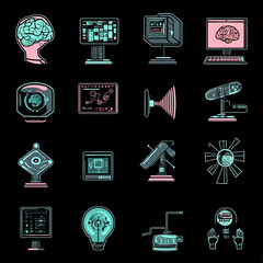 Poster - Artificial Intelligence concept with brain graphic and digital devices