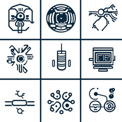 Poster - Abstract Technology Icons Representing Artificial Intelligence and Robotics