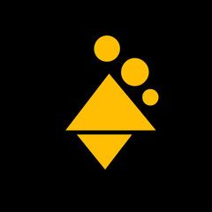 Poster - Abstract Golden Geometric Shapes on Black Background - Modern Design
