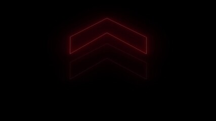 Poster - Glowing red neon up arrow icon animation, up arrow indicates Money, growth business, economy, finance and success concept