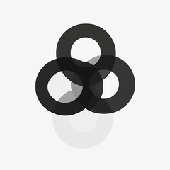 Poster - Abstract Interlocking Black Circles on White Background Modern Design