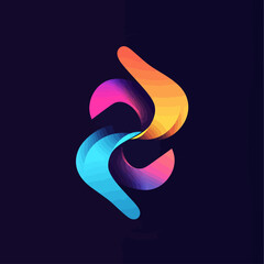 Poster - Gradient Abstract Shape on Dark Background with Modern 3D Design Effect