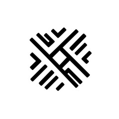 Poster - Abstract Geometric Pattern, Black Lines Intersecting on White Background