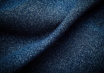 Poster - Close-Up View of Soft and Textured Blue Denim Fabric with Intricate Weave and Natural Lighting Ideal for Fashion and Textile Backgrounds