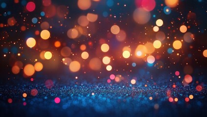Poster - Colorful Bokeh Background with Shimmering Lights and Glitter Effect for Creative Designs and Holiday Celebrations