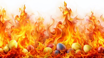 Wall Mural - vibrant easter flames: dynamic fire background with copy space for spring holiday designs