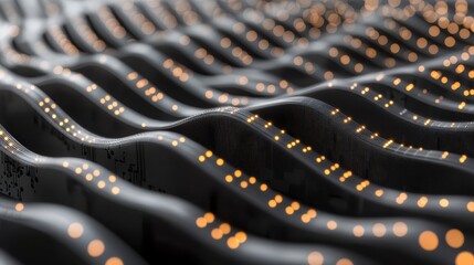 Poster - Abstract Close-Up of Lighted Wavy Patterns with Soft Glow Effect