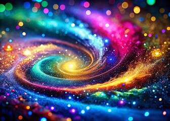 Poster - Vibrant UV Reactive Glitter Background: Long Exposure Photography