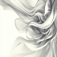 Poster - Elegant Abstract Curves Flowing in Soft Monochrome Tones