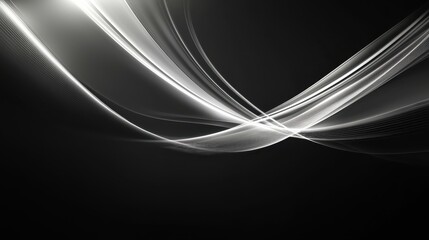 Poster - Abstract Light Waves on Dark Background in Elegance and Motion