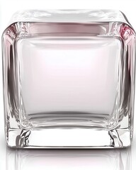 Poster - Elegant Clear Glass Block with Soft Pink Tint and Smooth Edges