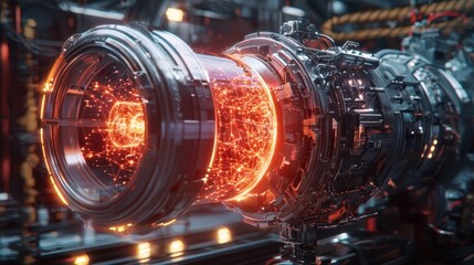 Poster - Futuristic Energy Core with Glowing Plasma and Advanced Technology