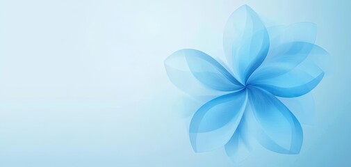 Poster - Elegant Blue Floral Design with Soft Gradients on Light Background for Modern Art and Nature Themes